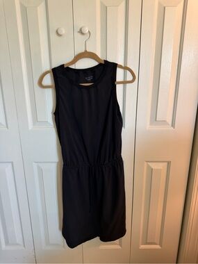 Athleta discontinued style “A New Day” Black Sleeveless Drawstring Waist Dress